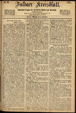 Ausgabe vom Mittwoch, den 11. November 1874.
