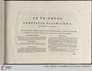 Le triomphe de l'empereur Maximilien I de glorieuse mémoire
