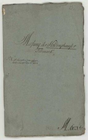 Messung der Höldinghäuser Feldmark (Markbuch der Gemeinde Holdinghausen/Langenholdinghausen)