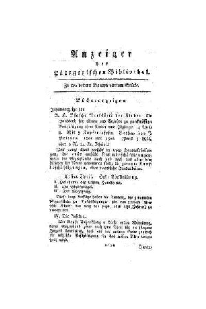 Anzeiger der Pädagogischen Bibliothek