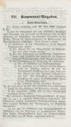 VII. Kommunal-Abgaben