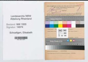 Entnazifizierung Elisabeth Schoellgen, geb. 02.05.1905 (Postassistentin)