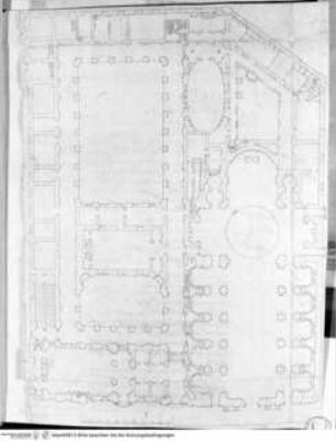 Piena relazione sulla fabbrica (Opus Architectonicum MS), Casa dei Filippini, Grundriss (Anonimo A nach Borromini)