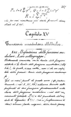 Capitolo XV. Funzioni modulari ellitiche.