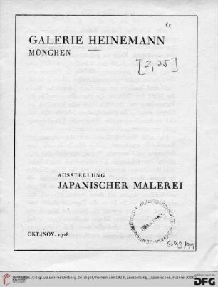 Ausstellung japanischer Malerei : Okt./Nov. 1928