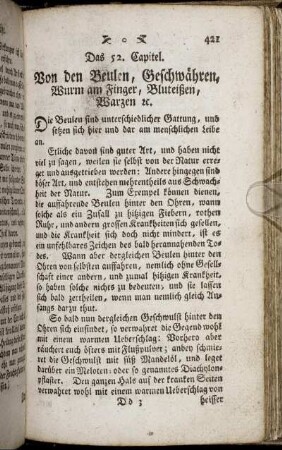 Das 52. Capitel. Von den Beulen, Geschwähren, Wurm am Finger, Bluteißen, Warzen ... - Das 58. Capitel. Von denen unreinen Venusseuchen und Hurenkrankheiten.