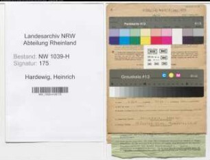 Entnazifizierung Heinrich Hardewig , geb. 28.10.1887 (Angestellter)