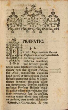 Elementa Philosophiae Ad Rationis Et Experientiae ductum conscripta, Atque Usibus Scholasticis accomodata. 7, Physica Particularis : Partis Posterioris Volumen II.
