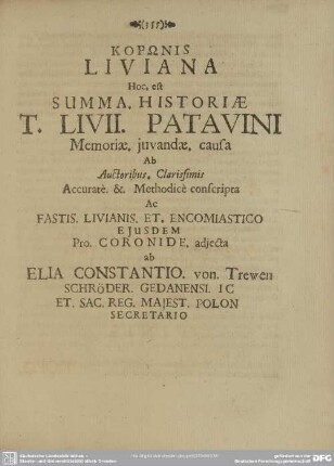Summa. Historiae T. Livii Patavini