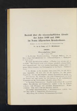Wissenschaftlicher Abend vom 7. Januar 1899.