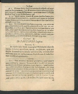 Caput II. De Partibus Logicae.