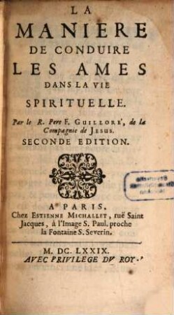 La manière de conduire les âmes dans la vie spirituelle