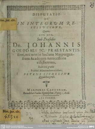 Disputatio de in integrum restitutione