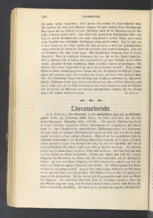 Literaturbericht