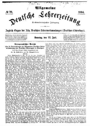 Stenographischer Bericht über die Verhandlungen der Allgemeinen Deutschen Lehrerversammlung (des Deutschen Lehrertages) in Stuttgart. (Schluß)