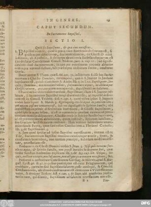 Caput Secundum. De Sacramento Baptismi.