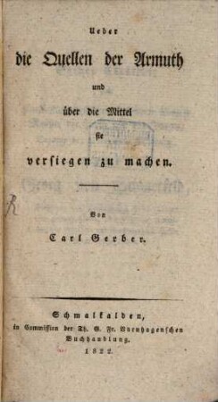 Über die Quellen der Armuth