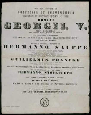 [Varia], Hamburg, Göttingen, Berlin, 1849 - 1865