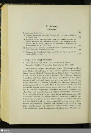 II. Anhang. Urkunden