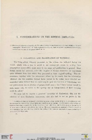 Considerations on the Method Employed