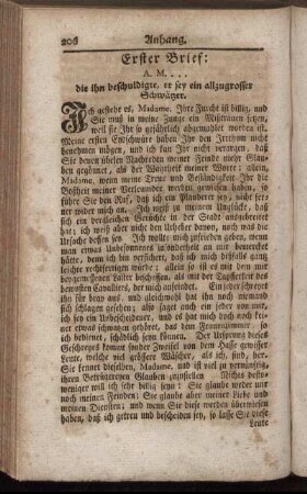 Erster Brief. - Neun und zwantzigster Brief.