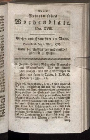 Nro. XVIII. Sonnabend den 2. May, 1789.