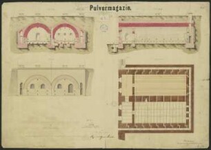Pulvermagazine - Projekt eines Kriegs-Pulvermagazins für 1200 Centner im Bastion Johann