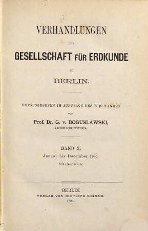 Verhandlungen. 10. 1883