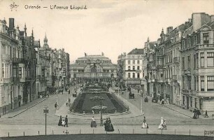 Erster Weltkrieg - Postkarten "Aus großer Zeit 1914/15". "Ostende - L'Avenue Léopold"