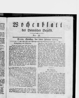 Wochenblatt des Bönnischen Bezirks