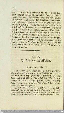 Nro. 49. Verfertigung der Filzhüte