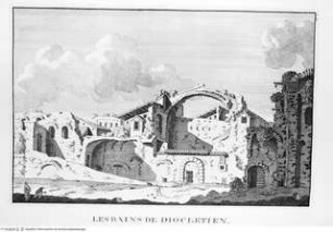 Les restes de l'ancienne Rome, recherchez avec soin , mesurez, dessinez sur les lieux, et gravez par feu Bonaventure d'Overbeke, ..., 2. Buch, Tafel b. 33.: Les Bains de Diocletien.