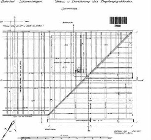Schwenningen (Neckar): Umbau und Erweiterung des Empfangsgebäudes, Sparrenlage Empfangsgeb.
