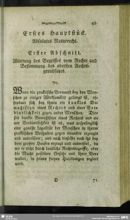 Erstes Hauptstück. Absolutes Naturrecht