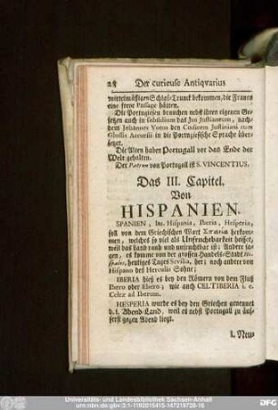 Das III. Capitel. Von Hispanien.