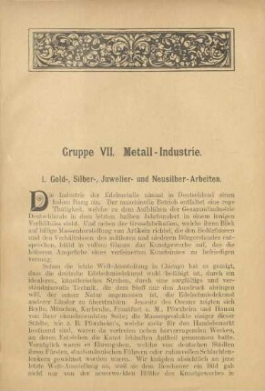 Gruppe VII. Metall-Industrie