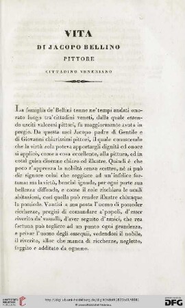 Vita di Jacopo Bellino, pittori cittadino veneziano