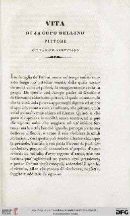 Vita di Jacopo Bellino, pittori cittadino veneziano