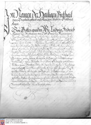 Herzog Ludwig Friedrich von Württemberg-Mömpelgard und Landgraf Ludwig V. von Hessen-Darmstadt bekunden zugleich wegen Herzog Johann Friedrich von...