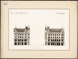 Bebauung der Kaiser-Wilhelm-Straße, Berlin: Ansicht Fassaden in der Burgstraße