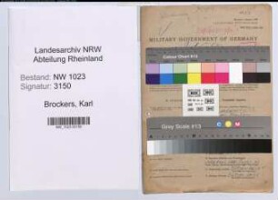 Entnazifizierung Karl Brockers , geb. 09.05.1908 (Landwirt)