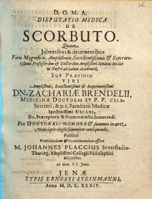 Disputatio Medica De Scorbuto