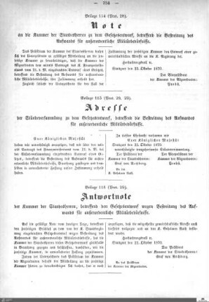 Beilagen zu Protokoll, 28./29. Sitzung