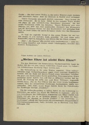"Meine Ehre ist nicht Ihre Ehre"