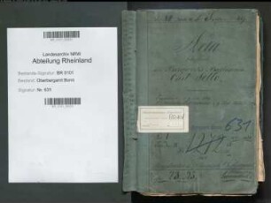 Sello, Karl 11.07.1828 - 09.12.1864; Berggeschworener; Prüfungs- u. Personalakten Band 1