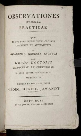 Observationes Quaedam Practicae