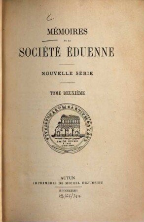 Mémoires. 2, 2. 1873