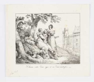 L’homme entre deux ages, et ses deux maitresses, Blatt 7 der Folge "La Fontaines Fabeln"