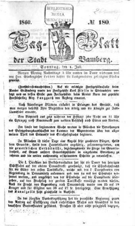 Tag-Blatt der Stadt Bamberg. 1860 = Jg. 27, [2] = Juli - Dez