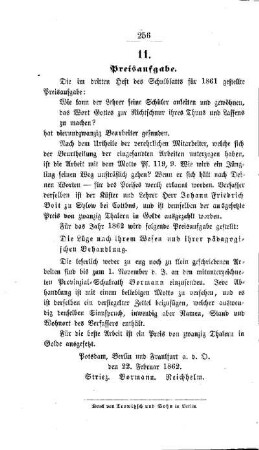 Preisaufgabe